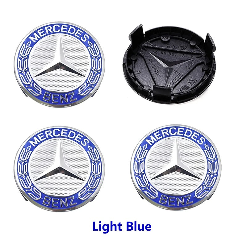 Mercedes Wheel Cap Blue 75mm