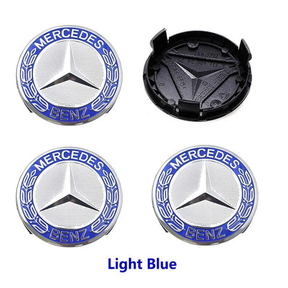 Mercedes Wheel Cap Blue 75mm