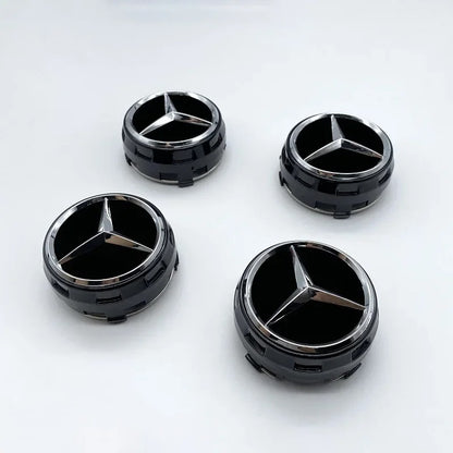 Mercedes Wheel Centre Caps Black 75mm – Sleek & Stylish