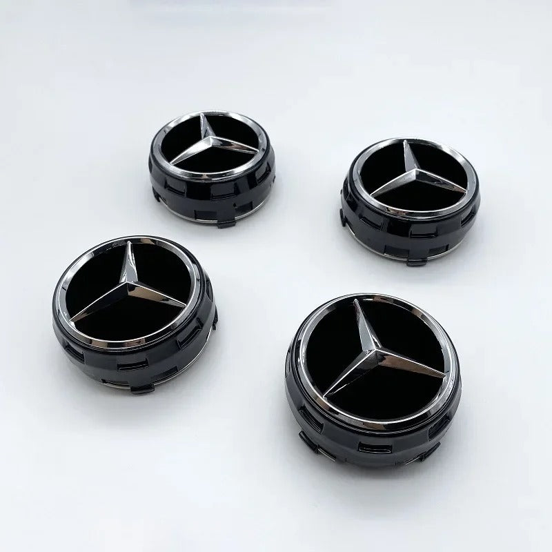 Mercedes Wheel Centre Caps Black 75mm – Sleek & Stylish